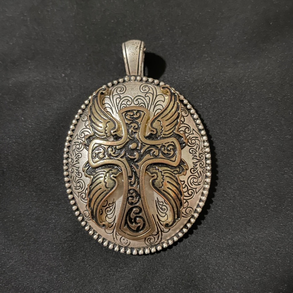Ornate Silver Cross Pendant